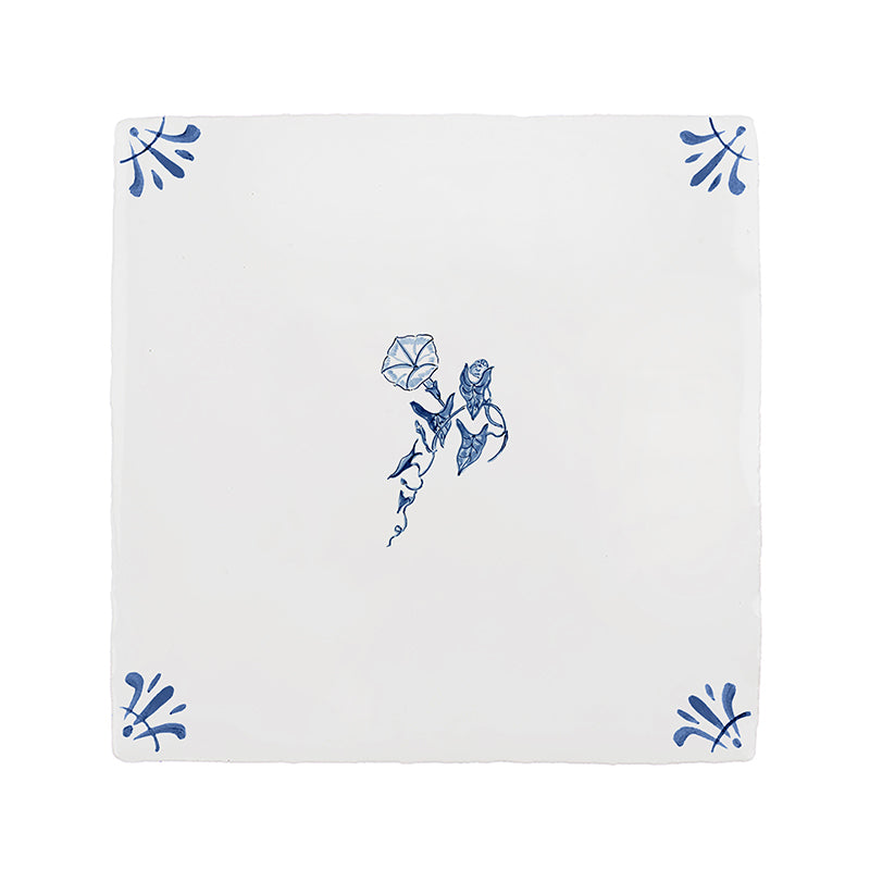 Morning Glory Delft Tile