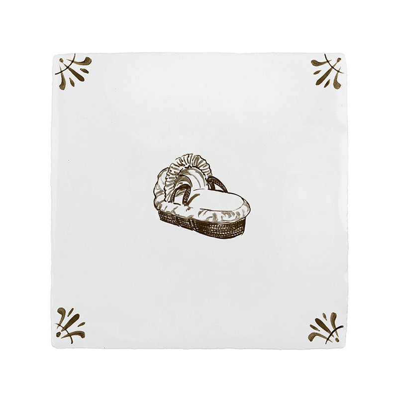 Moses Basket Delft Tile