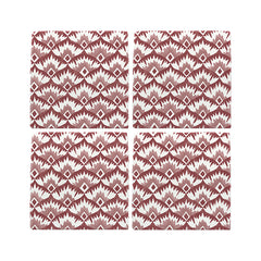 Mrs Platt Tiles, Set of 4, Ruby