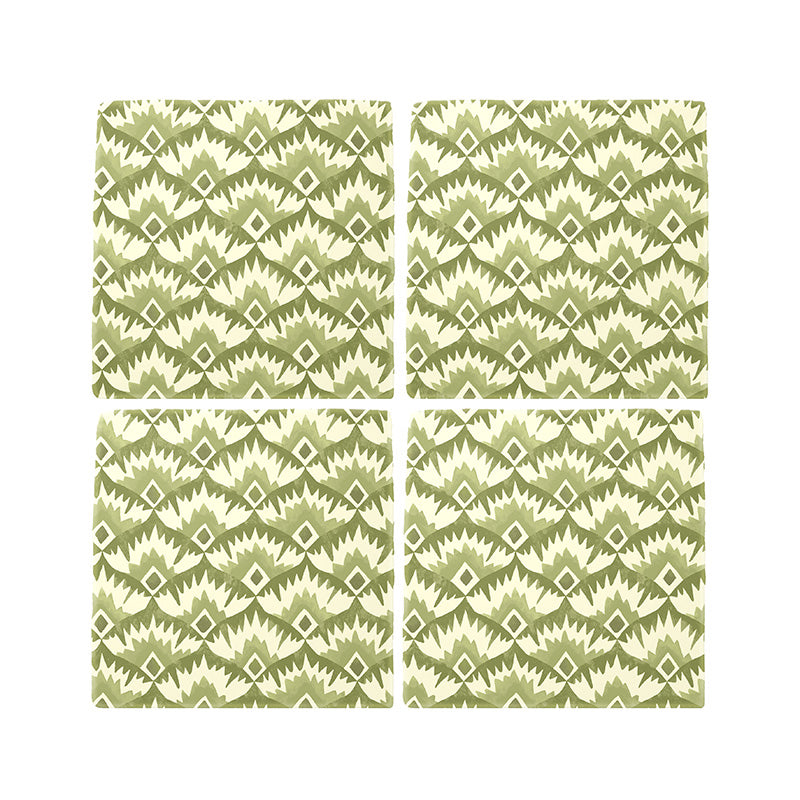 Mrs Platt Tiles, Set of 4, Olive
