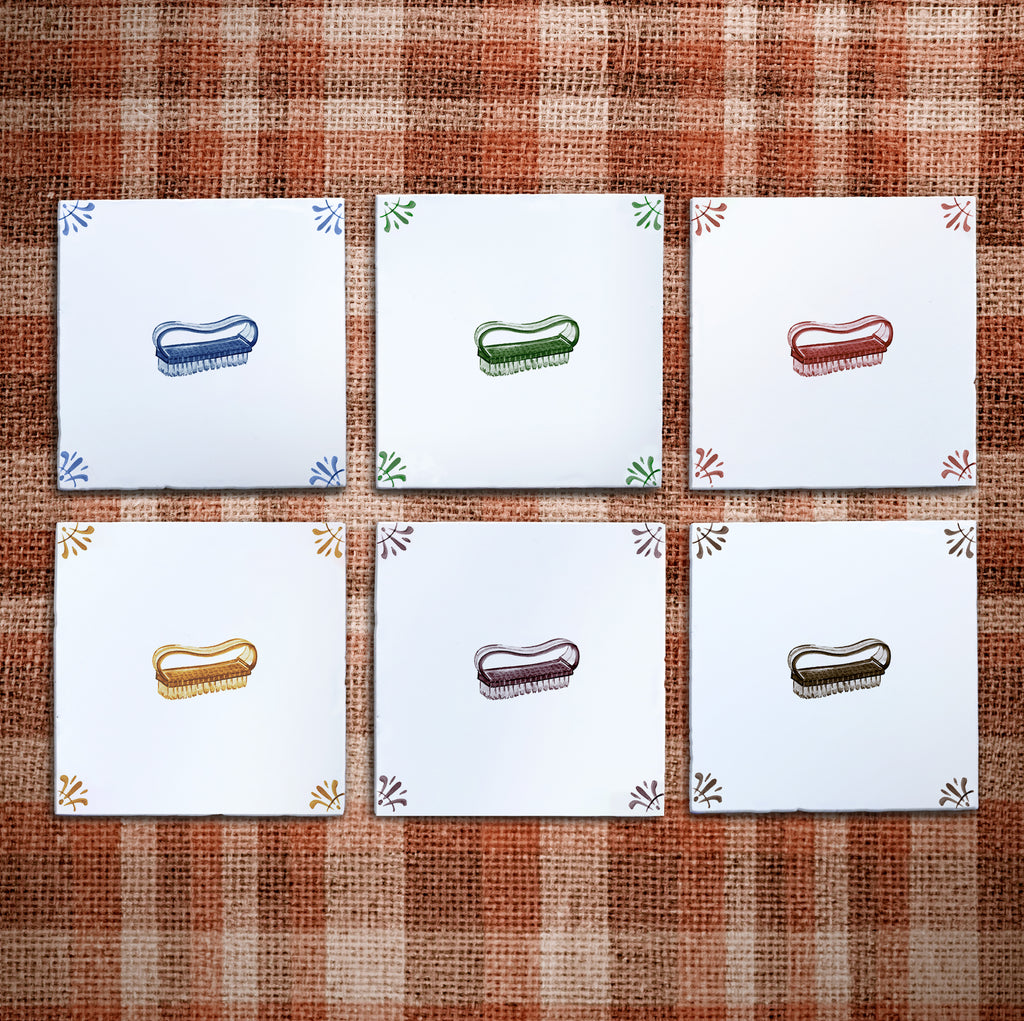 Nail Brush Delft Tile