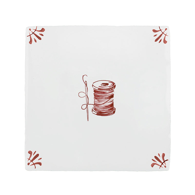 Needle and Thread Spool Delft Tile