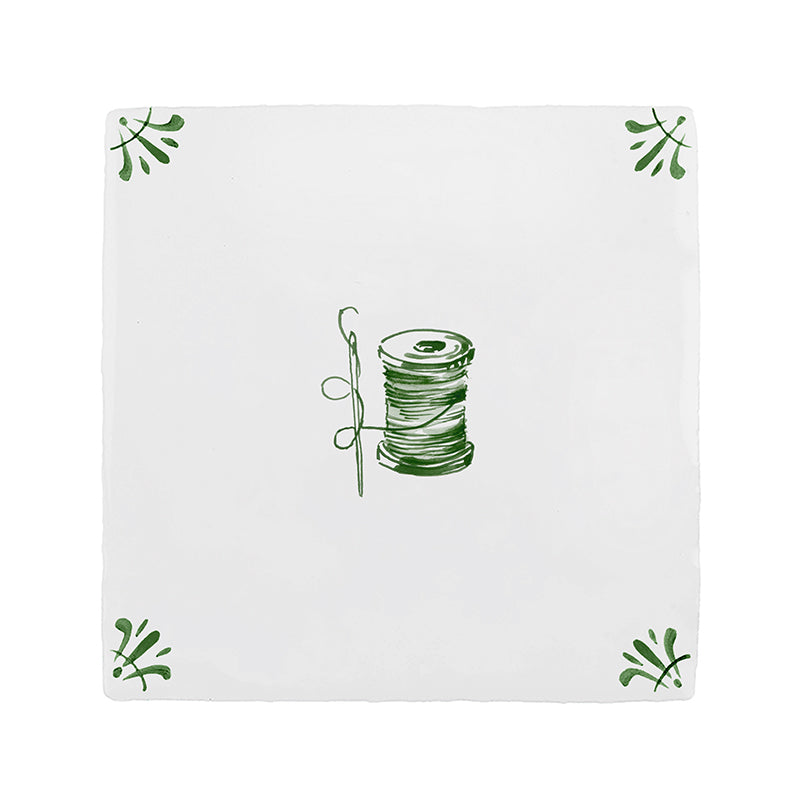 Needle and Thread Spool Delft Tile