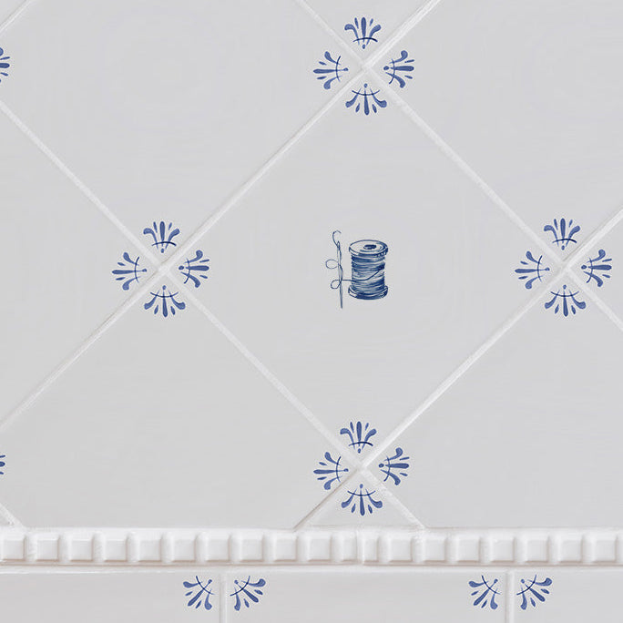 Needle and Thread Spool Delft Tile