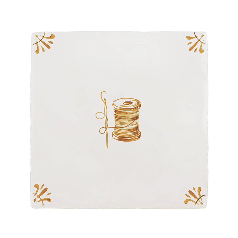 Needle and Thread Spool Delft Tile