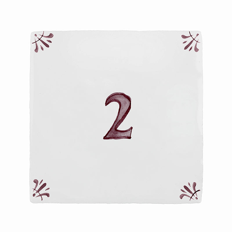 Number 2 Delft Tile