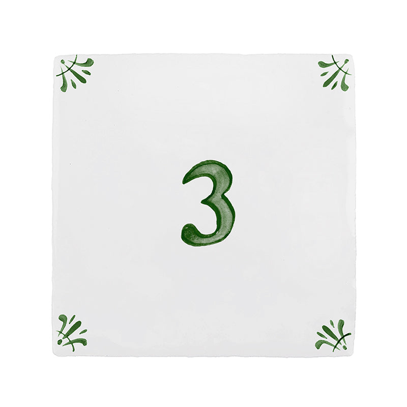 Number 3 Delft Tile