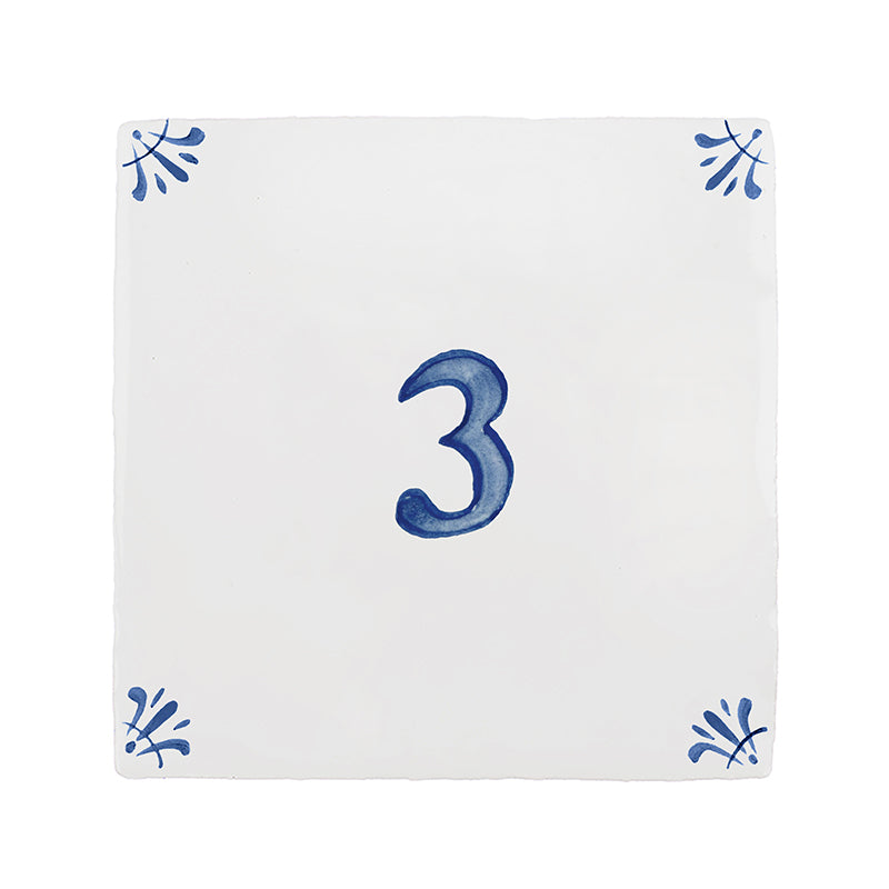 Number 3 Delft Tile