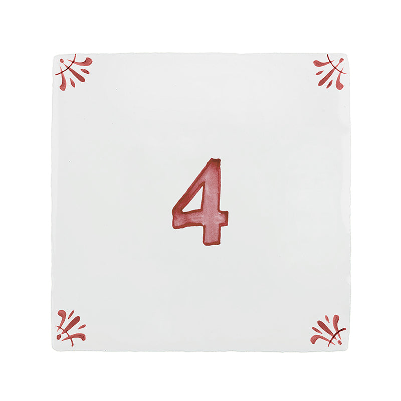 Number 4 Delft Tile
