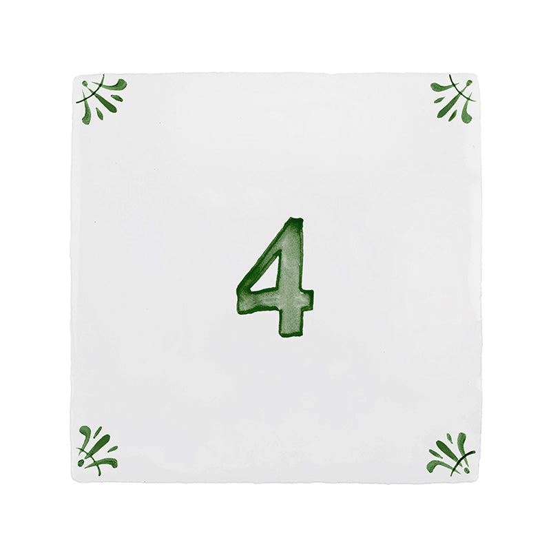 Number 4 Delft Tile
