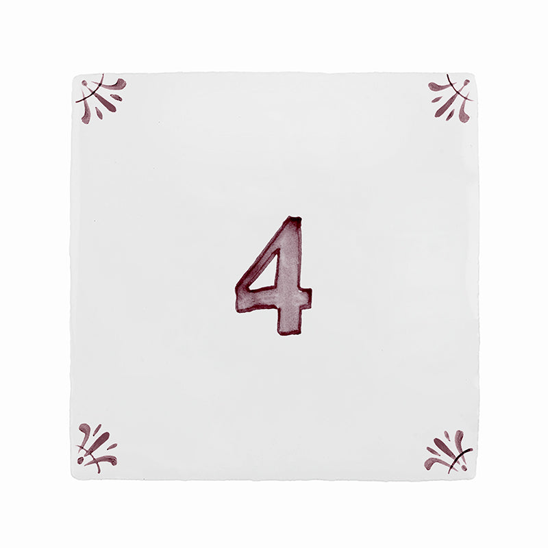 Number 4 Delft Tile