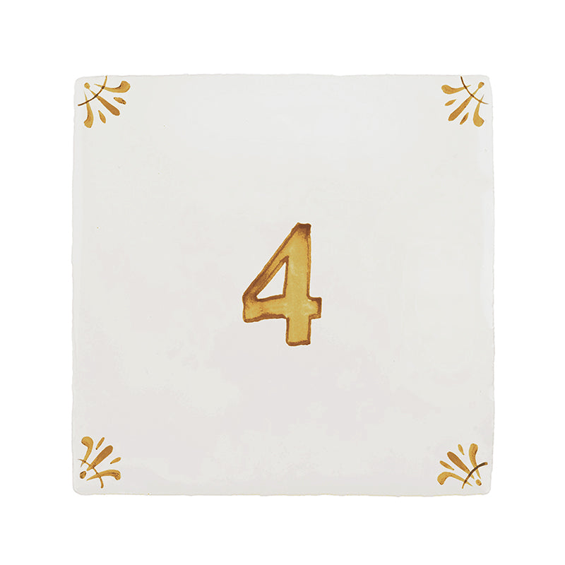 Number 4 Delft Tile