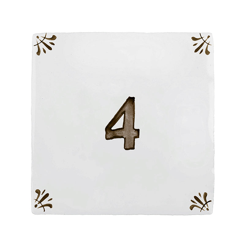 Number 4 Delft Tile