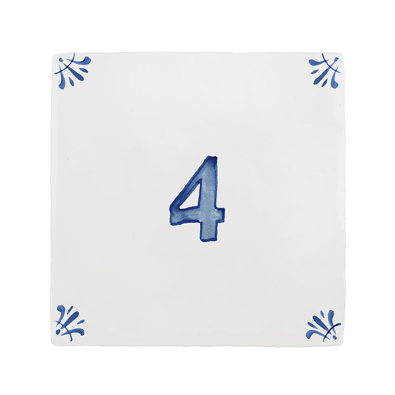 Number 4 Delft Tile