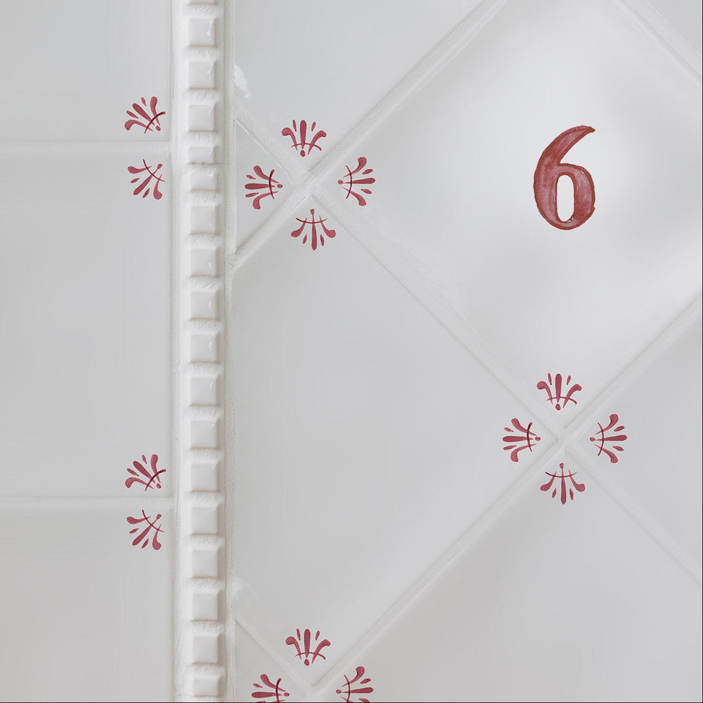 Number 6 Delft Tile
