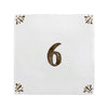 Number 6 Delft Tile