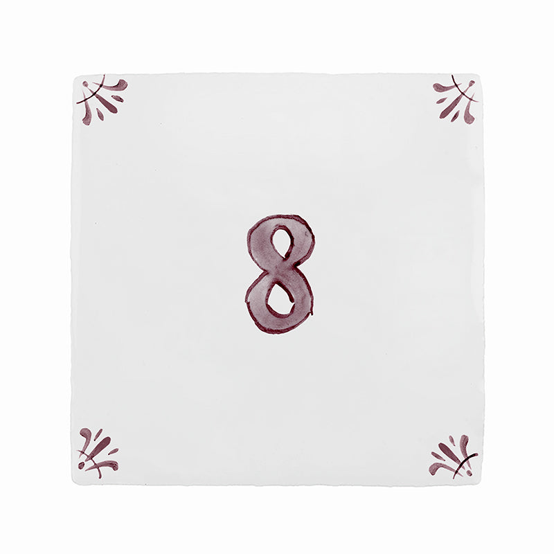 Number 8 Delft Tile