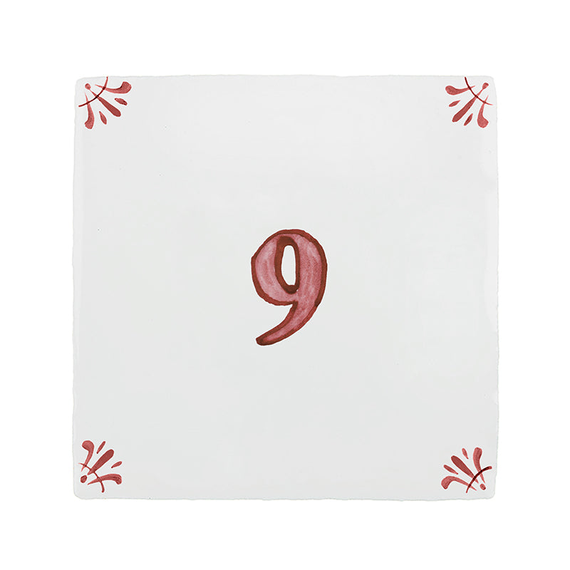 Number 9 Delft Tile