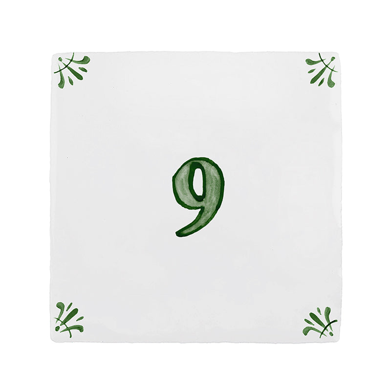 Number 9 Delft Tile