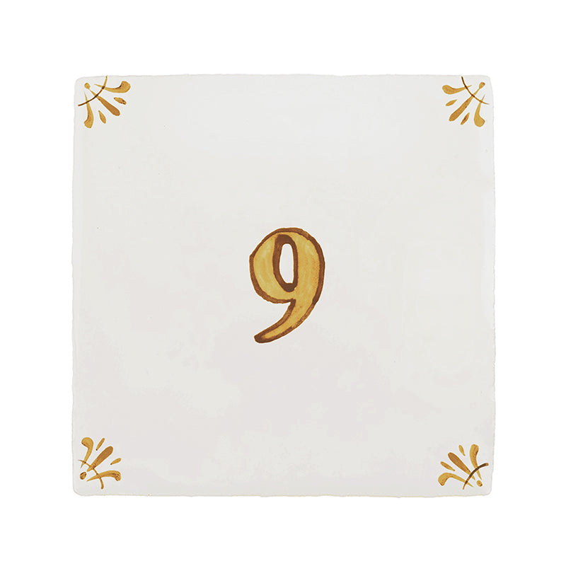Number 9 Delft Tile