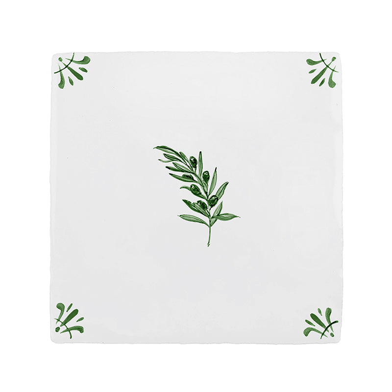 Olive Branch Delft Tile