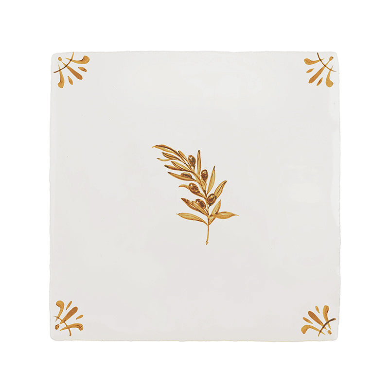Olive Branch Delft Tile