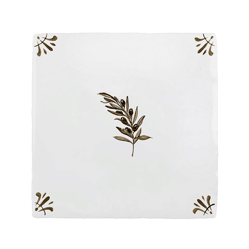 Olive Branch Delft Tile