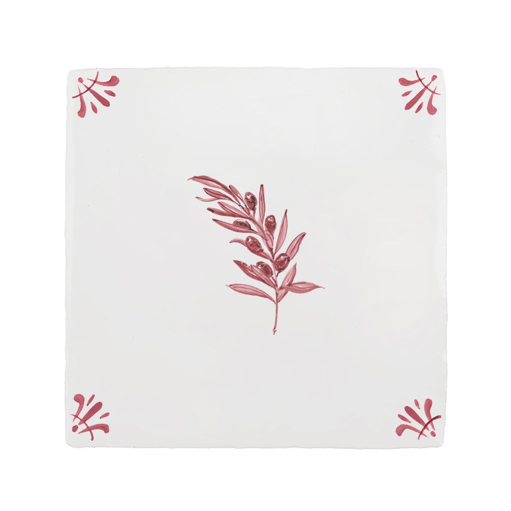 Olive Branch Delft Tile