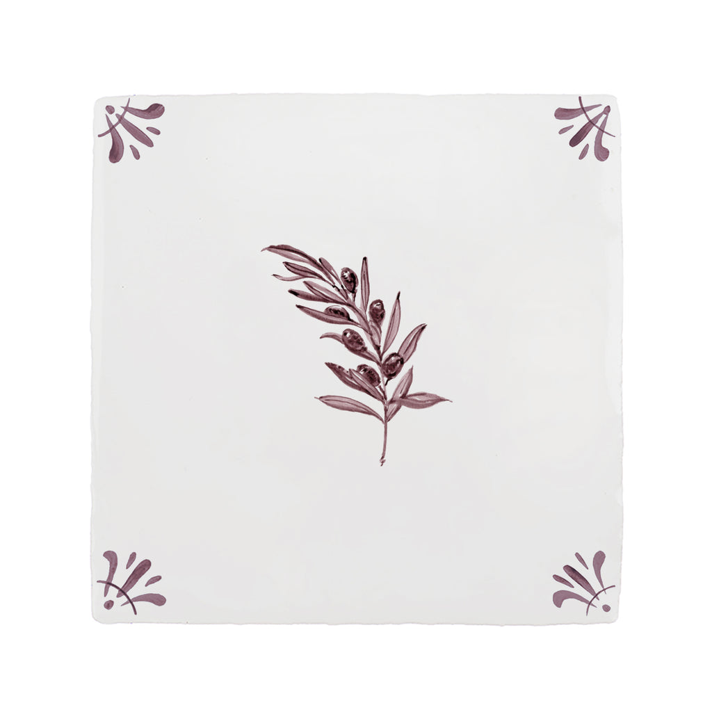 Olive Branch Delft Tile
