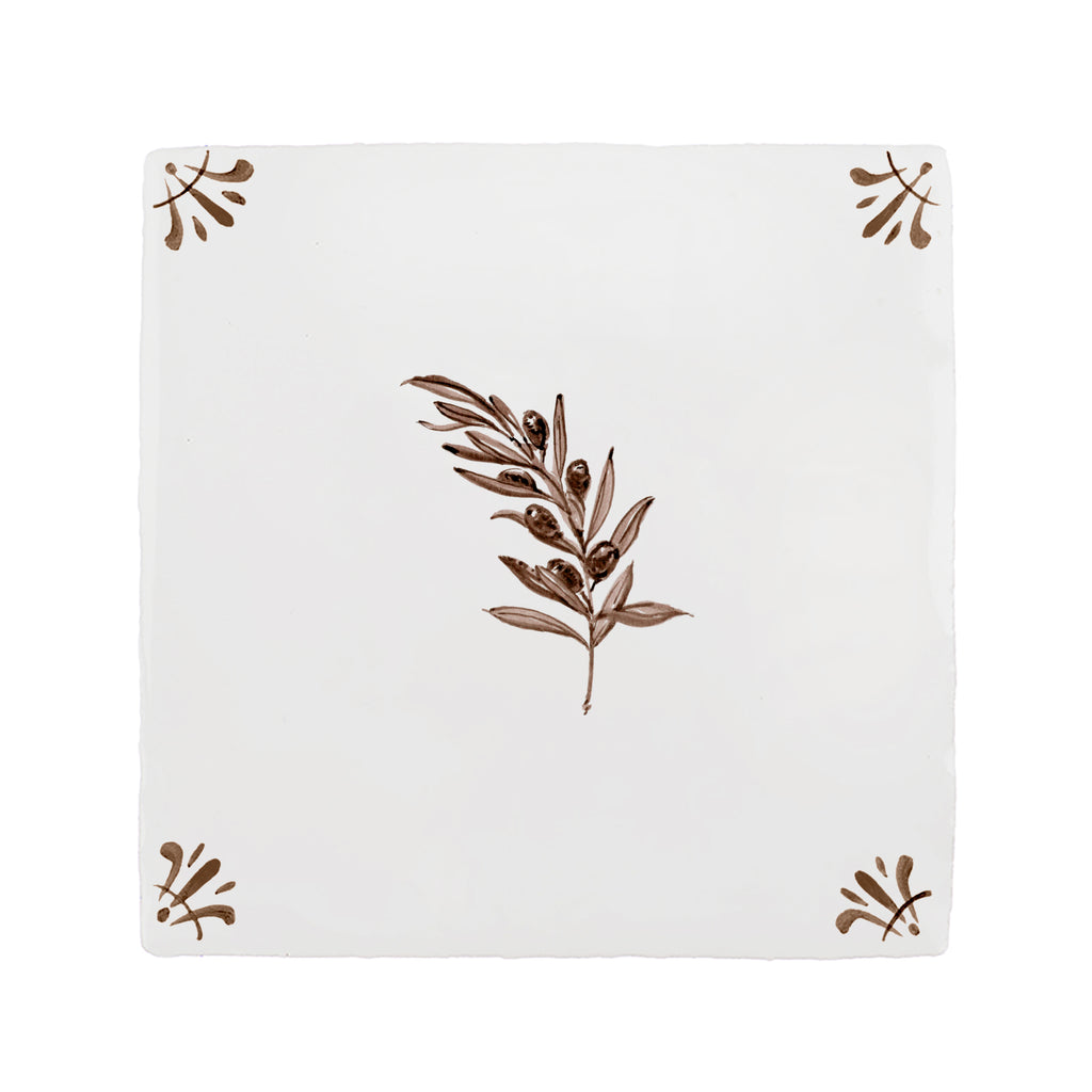 Olive Branch Delft Tile