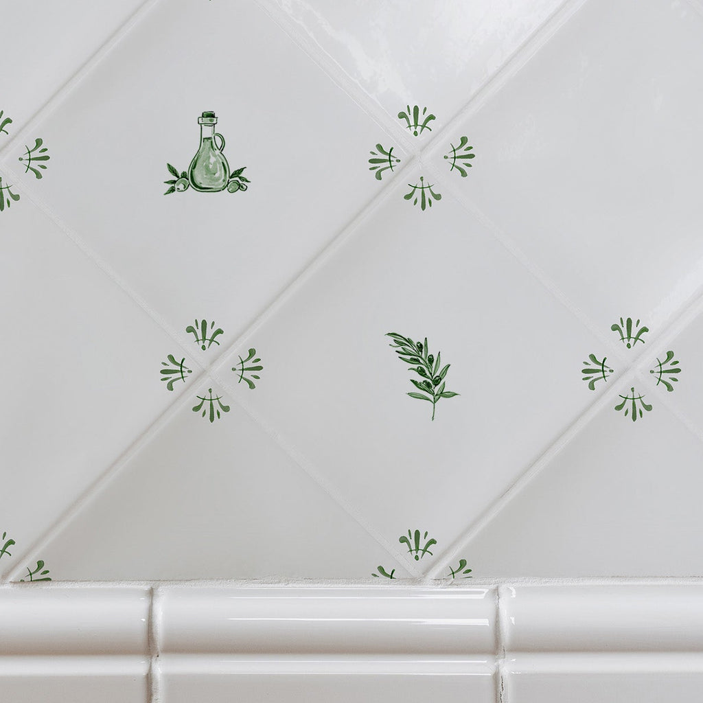 Olive Branch Delft Tile