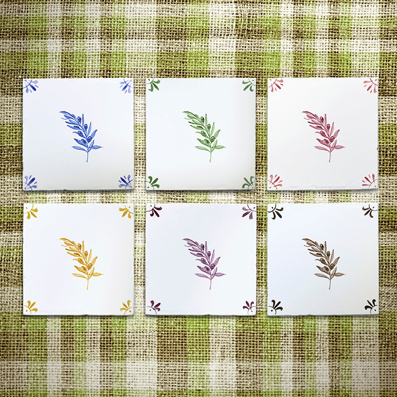 Olive Branch Delft Tile