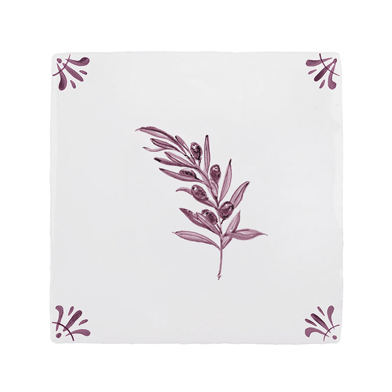 Olive Branch Delft Tile