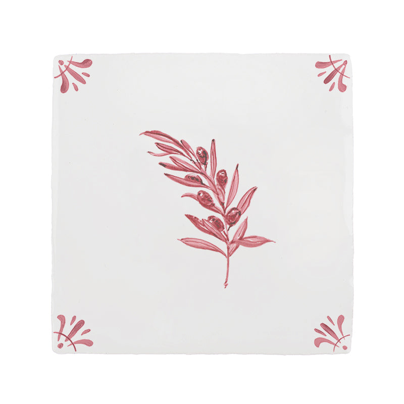 Olive Branch Delft Tile