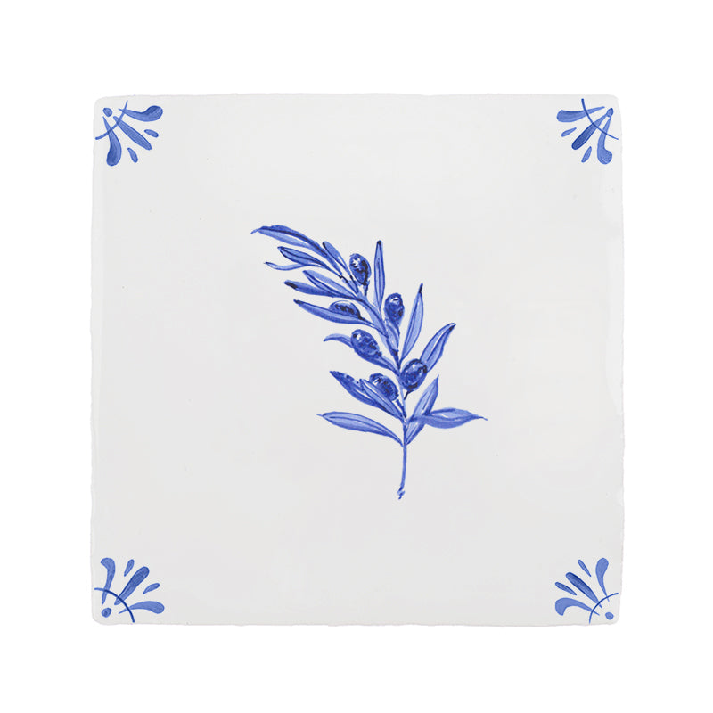 Olive Branch Delft Tile