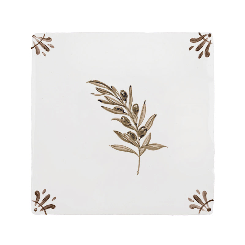 Olive Branch Delft Tile