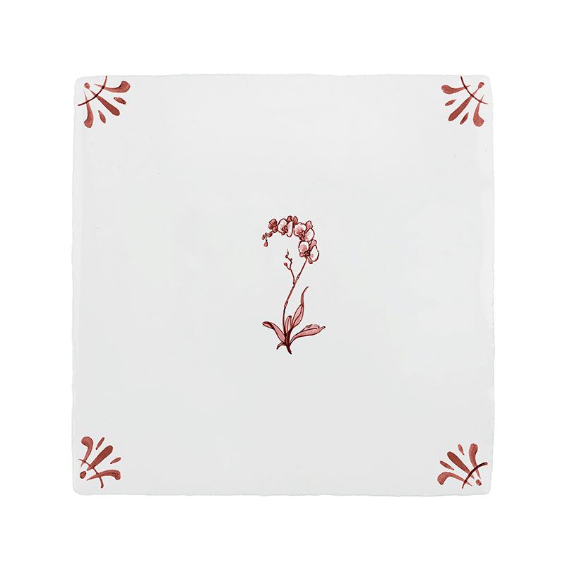 Orchid Delft Tile