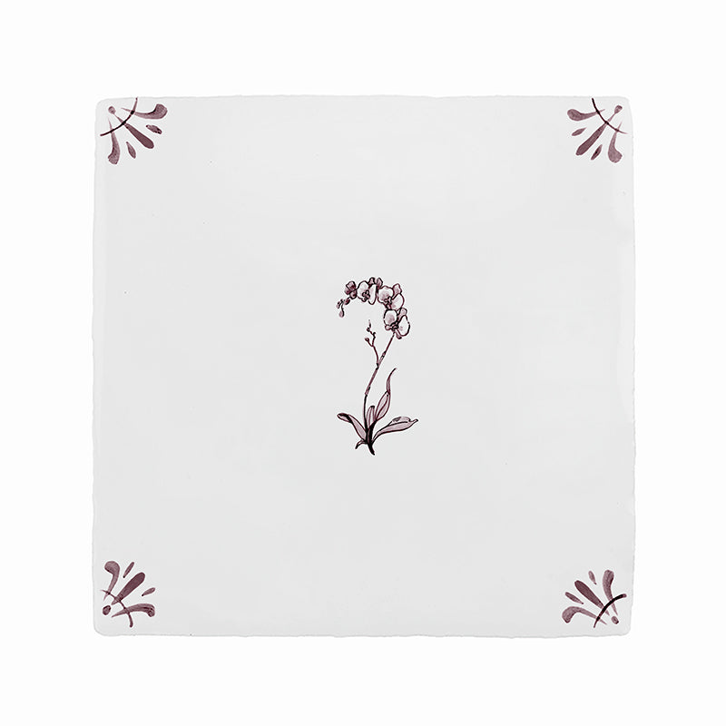 Orchid Delft Tile