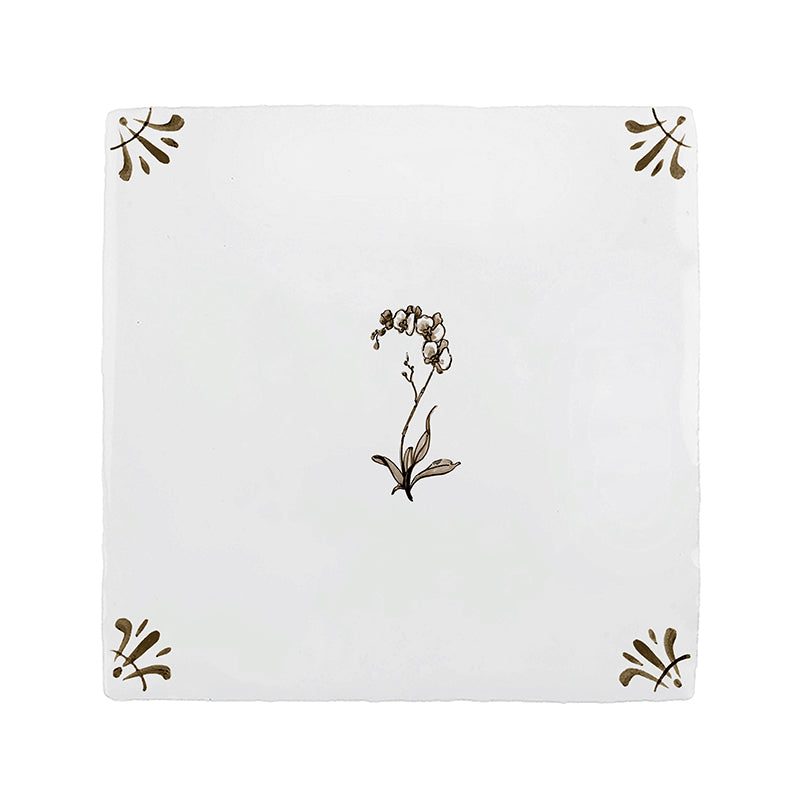 Orchid Delft Tile