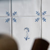 Orchid Delft Tile, Gold Lustre