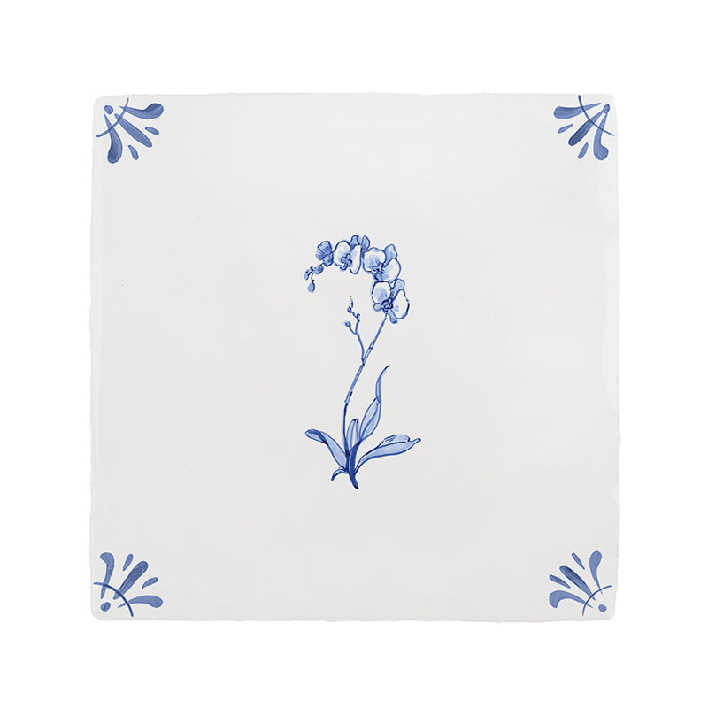 Orchid Delft Tile