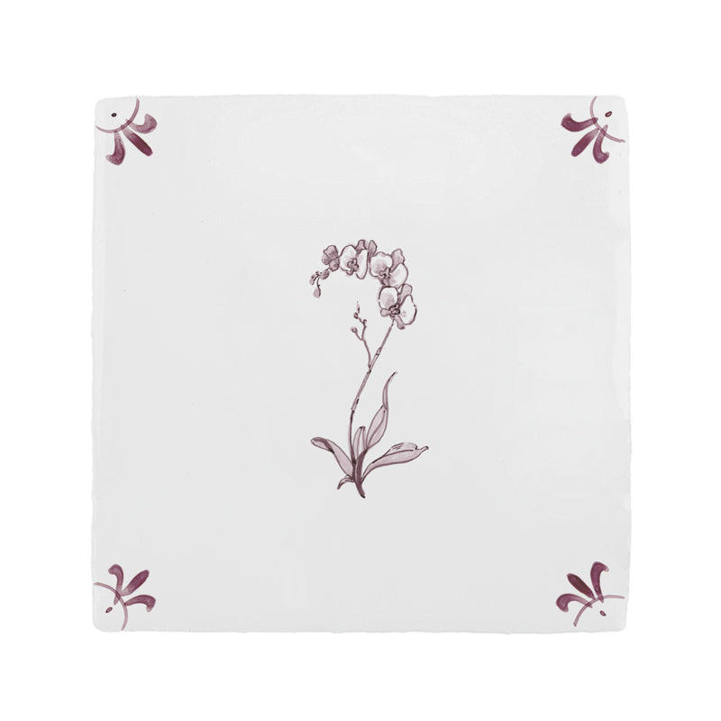 Orchid Delft Tile