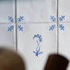 Orchid Delft Tile, Gold Lustre