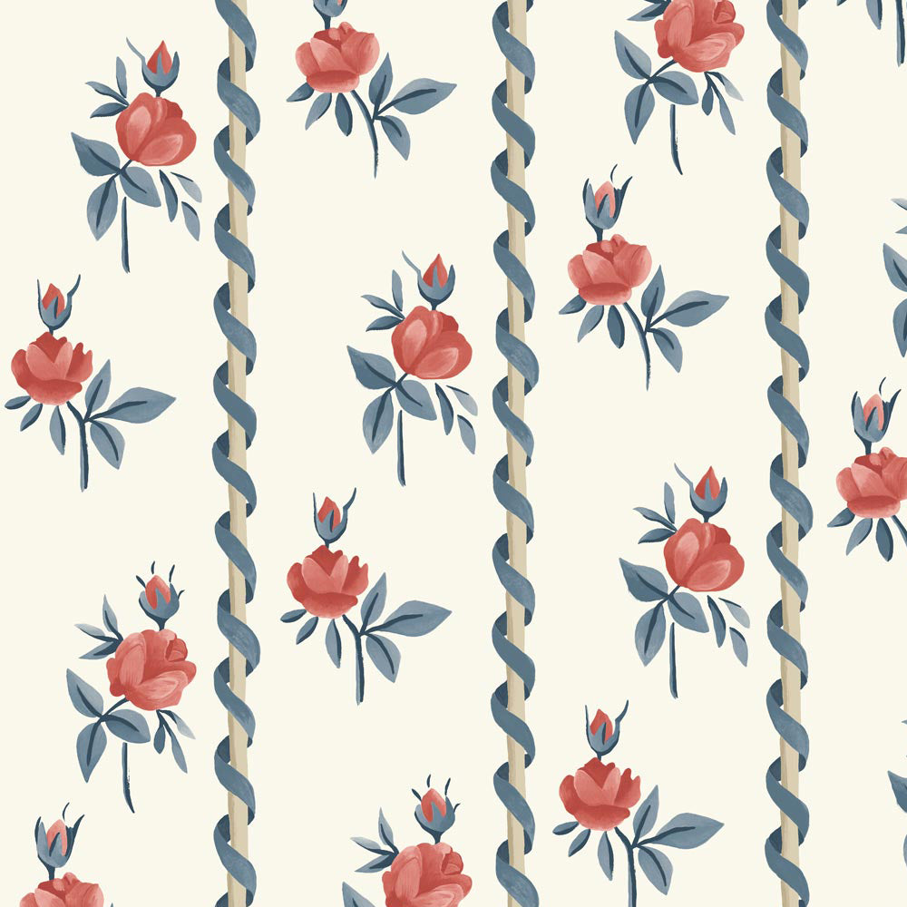 Poles and Roses I Wallpaper, Courances I
