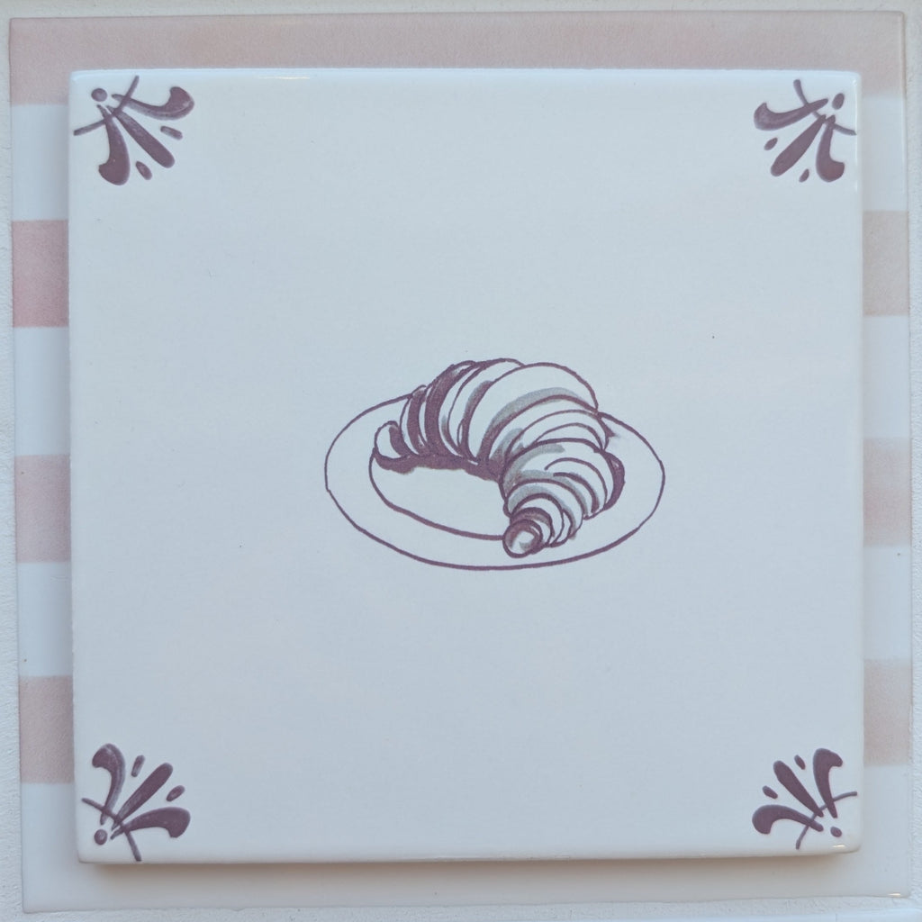End of Line, Croissant Delft Tile, Manganese