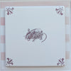 End of Line, Field Mouse Delft Tile, Manganese