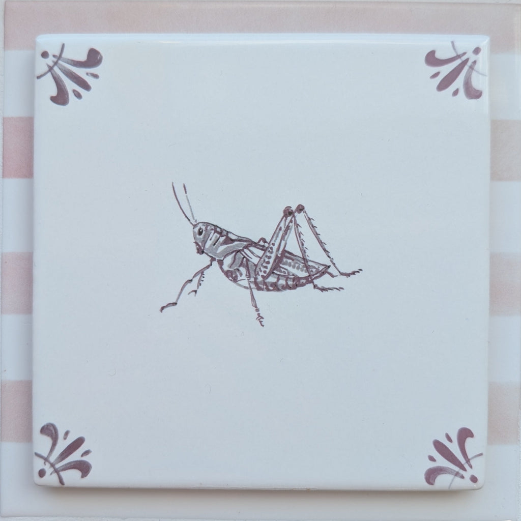 End of Line, Grasshopper Delft Tile, Manganese