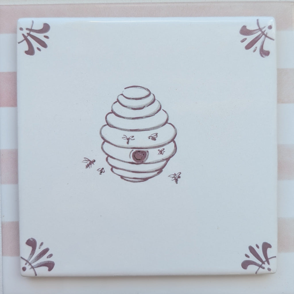 End of Line, Beehive Delft Tile, Manganese