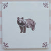 End of Line, Black Bear Delft Tile, Manganese