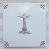 End of Line, Christ the Redeemer Delft Tile, Manganese